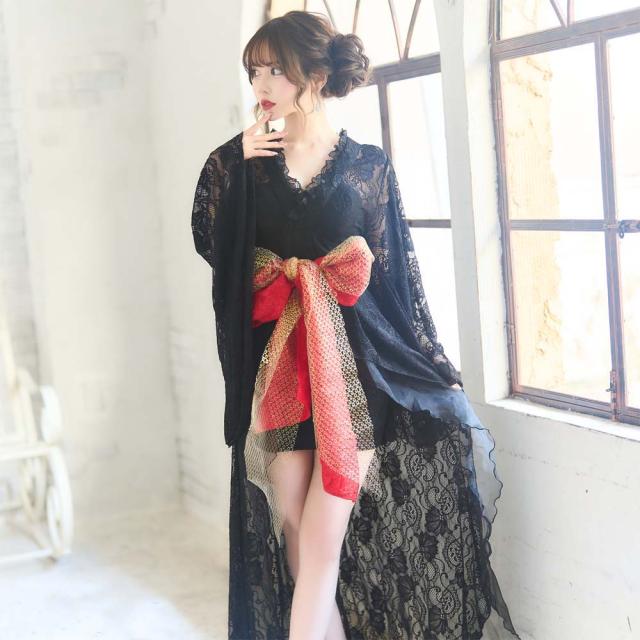 花魁花柄和装ロングドレス [着物] 花魁 コスプレ ロング 仮装 コスプレ 和服 着物 花魁 ドレス
