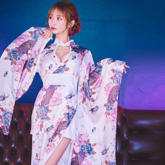 花魁 コスプレ 和柄 本格和装 着物 花魁ドレス 椿 ドレス コスプレ 着物 2点セット 花魁 コスプレ 和柄 本格和装 着物