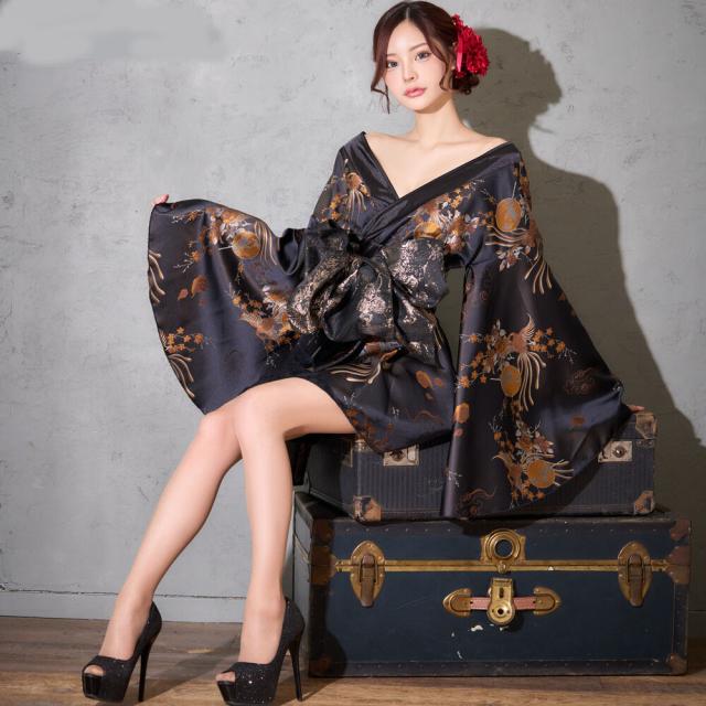 花魁コスプレ 着物コスプレ 着物衣装 ステージ衣装 舞台衣装  ダンス衣装 イベント衣装   オフショルダー アシンメトリー 花魁着物ミニドレス