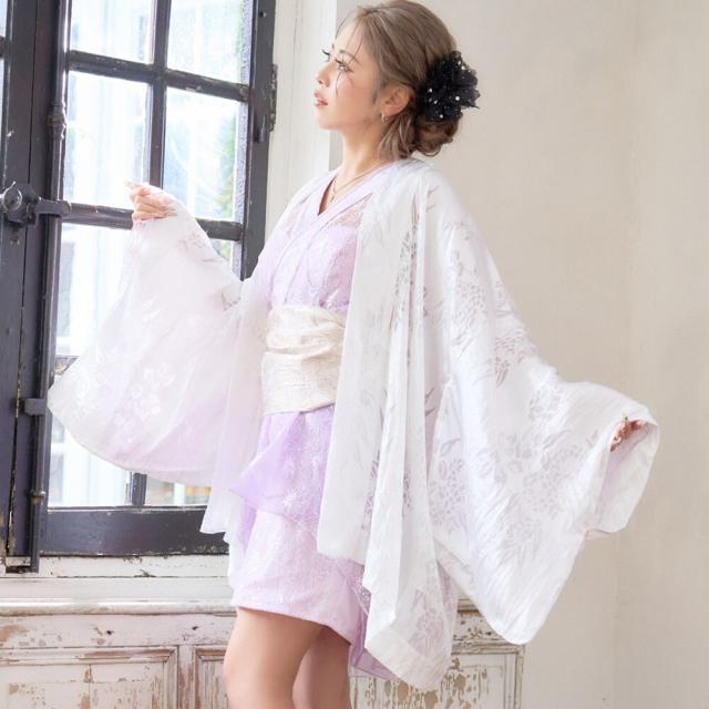着物羽織単品 総レース 花柄 着物 羽織 シースルー 和装 コート 道中着 道行コート 豪華 華やか エレガント レース羽織 単品 春 夏 秋 冬 単衣