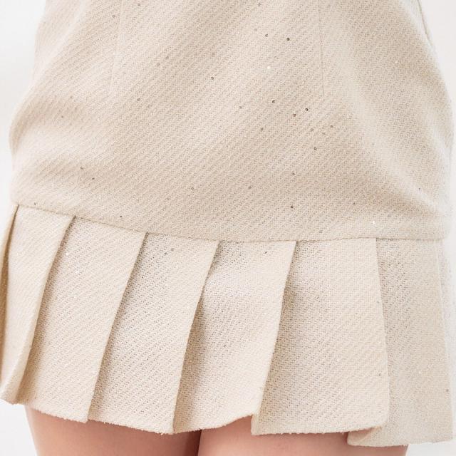 キャバ ドレス ジップアップ ツイード ミニドレス ビジュー 襟付き プリーツ ミニ フレア セクシー ノースリーブドレス ワンピース 袖なし 大人 キャバ嬢 キャバクラ ラウンジ ミニ丈 膝上 ホステス 水商売 かわいい おしゃれ 送料無料_7