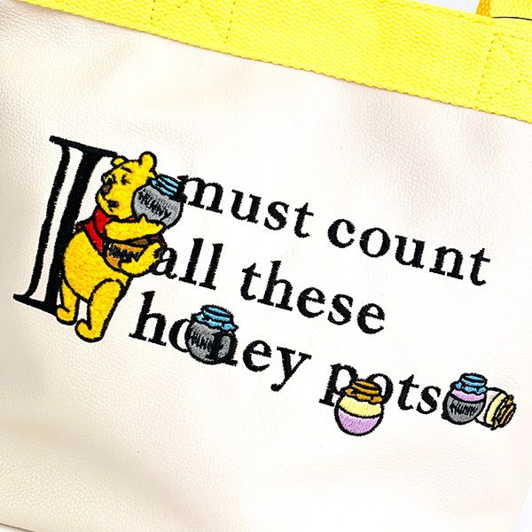 ディズニー くまのプーさん PUさがら刺繍ミニトートバッグ （イエロー