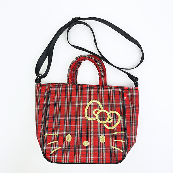 サンリオ ハローキティ 2WAYショルダートートバッグ  (レッドチェック) ルートート ROOTOTE  Sanrio