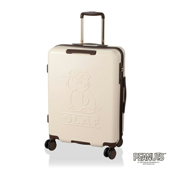スヌーピー オラフ ジッパータイプ スーツケース 50L (アイボリー) キャリーケース SNOOPY