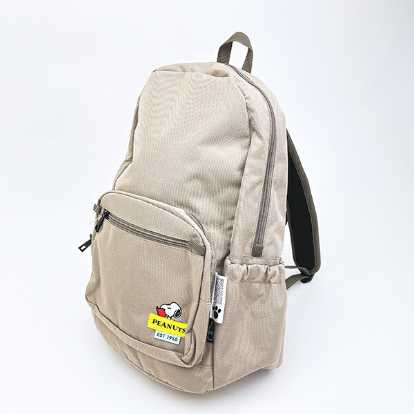 スヌーピー スマートデイパック リュック バッグ ベージュ RE-PET SNOOPY