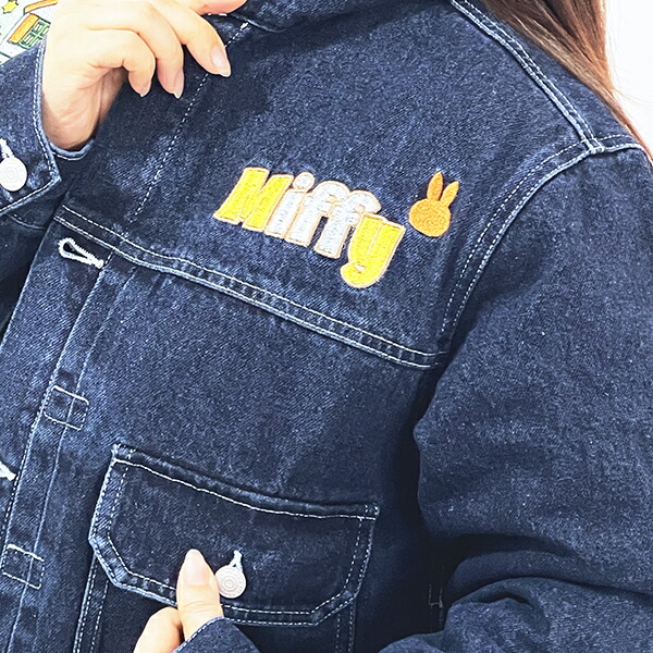 ミッフィー miffy ミントチェックミッフィー ジージャン(M) キャラジャン アパレル