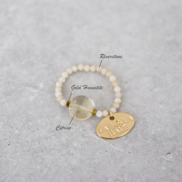 【Like a Honey Candy】シトリン×リバーストーン リングの通販は