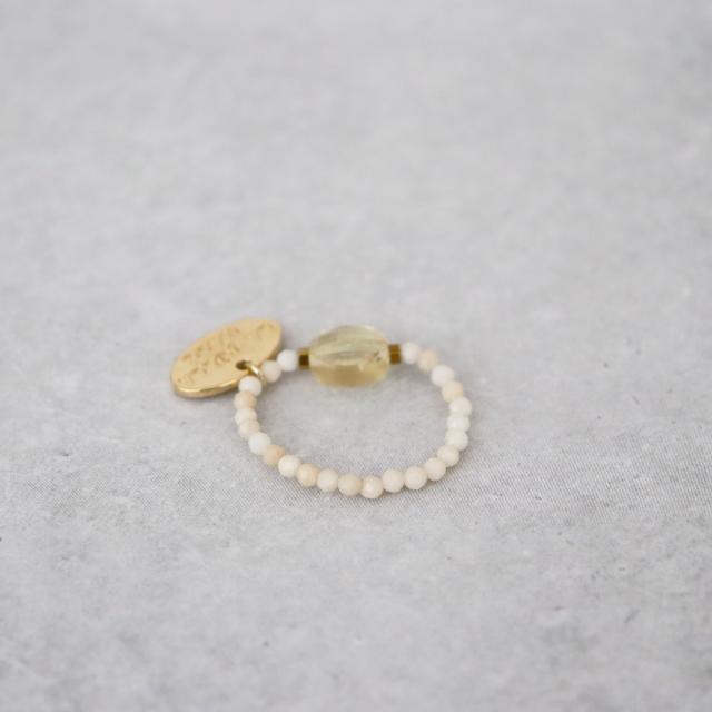 【Like a Honey Candy】シトリン×リバーストーン リングの通販は