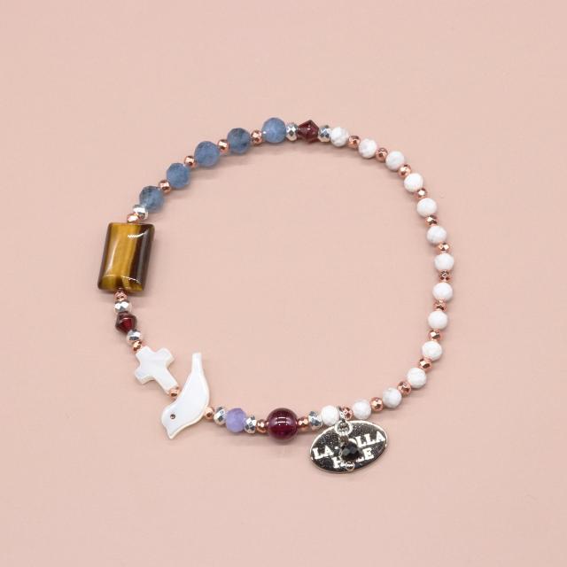 【Open the Jewelry Box!】ロードライトガーネット タイガーアイ アクアマリン マグネサイト ブレスレット | 天然石 おしゃれ パワーストーン ジュエリー 女性 誕生日の通販は