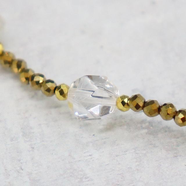 【Shining Like Stardust】ホワイトシェル 水晶 オーロラオーラ レインボークォーツ ブレスレット｜天然石｜一点物｜LA・JOLLA HALE_7