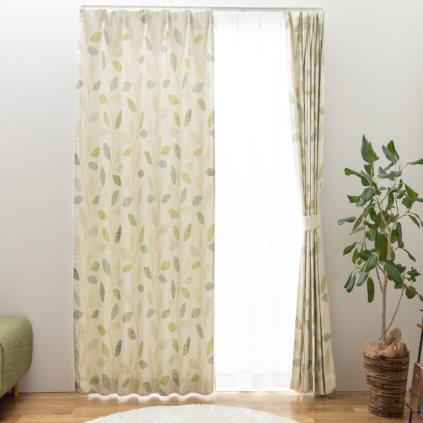 Hansleep カーテン 1級遮光 4枚組 セット カーキ 幅150cm丈135cm