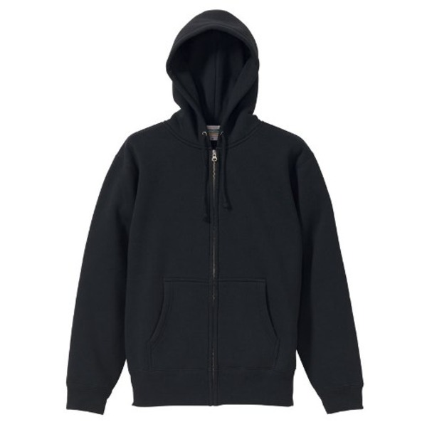 裏起毛 フルジップ パーカー Lサイズ ブラック 綿混 10.0オンス ヘビーウェイト 裏起毛 速乾 保温性 フード二重縫製 衣類の通販は 5,239円