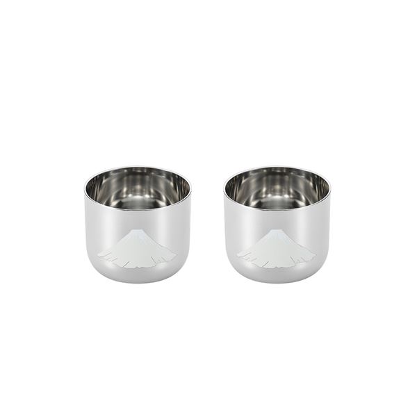 代引不可/燕熟の技 感温ぐい呑み 赤富士 内金メッキ（桜柄入り）2PC EJG-800/代引不可 燕熟の技 感温ぐい呑み 赤富士 内金メッキ 桜柄入り 2PC