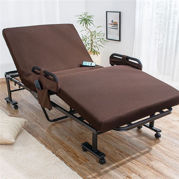 電動折りたたみ式ベッド セミシングル ブラウン 電動折りたたみ式ベッド セミシングル ブラウン 送料無料】 電動ベッド