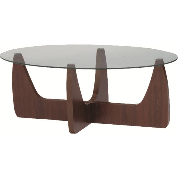 ローテーブル リビングテーブル 幅105cm オーバル型 強化ガラス製 脚/両面使用可 2WAY リビング ダイニング インテリア家具の通販は 15,066円