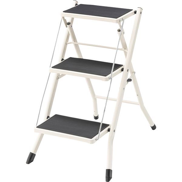 ステップ 脚立 約幅42.5×奥行65.5×高さ68cm ホワイト スチール ステップ台 DIY用品 作業 工具 生活用品 完成品の通販は