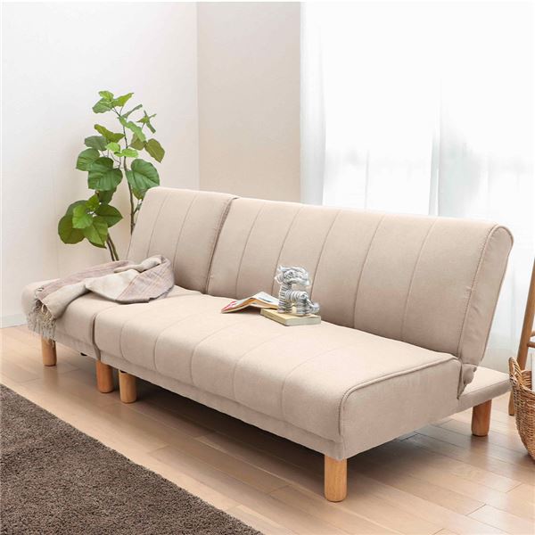 アイボリーリクライニングソファー3人がけ ソファ オットマン