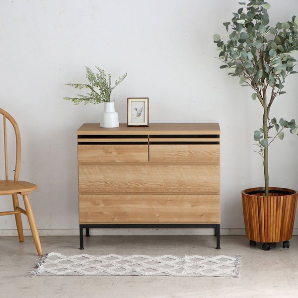 リビングビボード 扉タイプ 幅90cm ナチュラルオーク 木目調 日本製