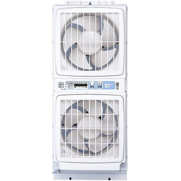 同時吸排形 窓用 ツインファン ミニリモコンタイプ 日本製 防虫フィルター付き 換気用 季節家電 タバコ臭対策 ペット臭対策