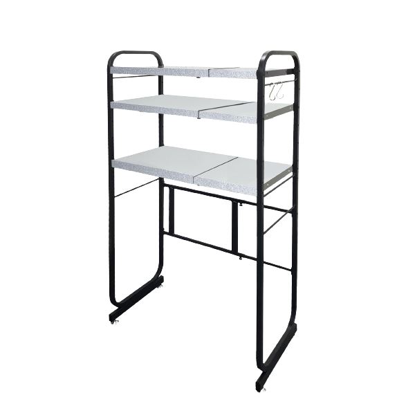 キッチン収納 約幅550?900mm 2段 カーボンブラック 日本製 ガルバリウム鋼板 伸縮仕様 キッチンペールラック LUGSJAPAN 組立品の通販はキッチンワゴン