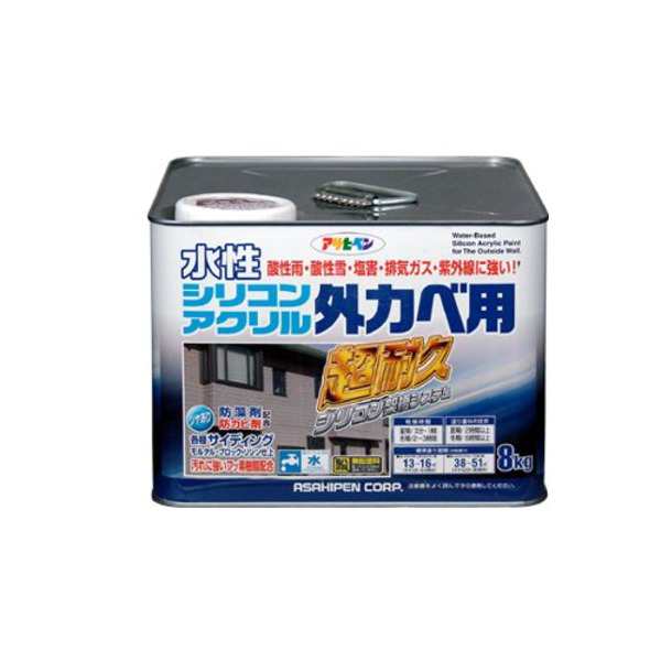 水性シリコンアクリル外かべ用 ホワイト 8KG【代引不可】の通販は