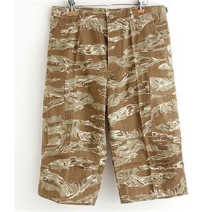 アメリカ軍 BDU クロップド カーゴパンツ 迷彩服 XSサイズ デザート タイガー 7分丈 リップストップ レプリカ ミリタリーパンツの通販は 7,083円