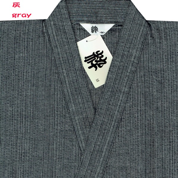 しじら織 甚平 ジンベイ キングサイズ 3L 濃灰 風神雷神の手書き絵 綿100％ 部屋着 ルームウェア 寝巻 寝間着 パジャマ 夏物 しじら織 甚平 ジンベイ キングサイズ 3L 濃灰 風神雷神の手書き絵 綿