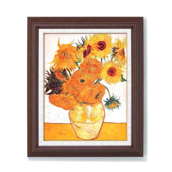 名画額縁 フレームセット F6号 立体加工 ゴッホ 「ひまわり」 433×525×50mm 壁掛けひも付きの通販は 7,472円