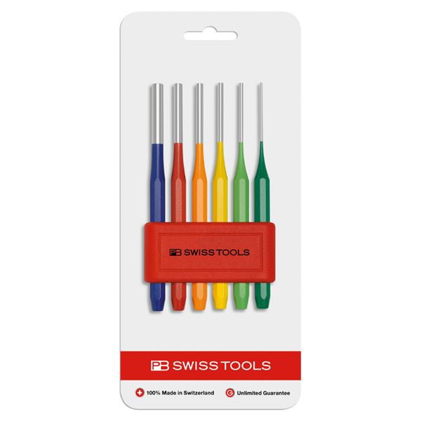 PB SWISS TOOLS 755BLRBCN 平行レインボーピンポンチセット ホルダー付