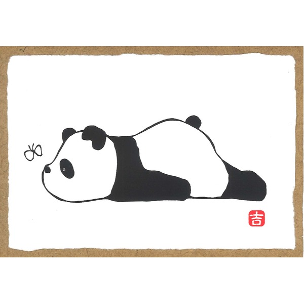 越前和紙 パンダの絵ハガキ 和紙パンダ パンダの版画 吉岡浩太郎シルク版画絵葉書 パンダ 10枚入り こんにちは の通販はau Pay マーケット 西新オレンジストア