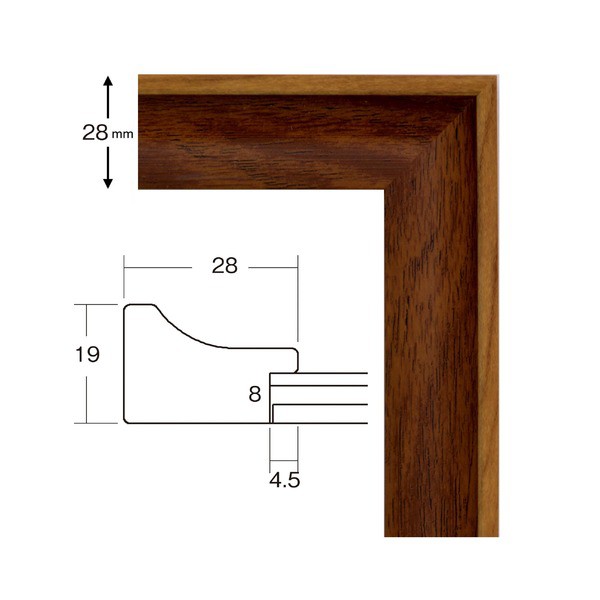 軽量水彩額縁/フレーム 【F6号/ブラウン】 壁掛けひも/UV(紫外線
