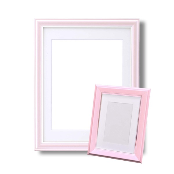 カラー 遺影額 セット 〔 細い額 仏事用額 葬儀額セット 大小セットB ピンク 〕 メモリアルセット フレーム 額縁 額の通販は