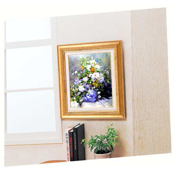 名画額縁/フレームセット 【F6号】 ルノワール 「花瓶の花」 460×552×55mm 壁掛けひも付き 金フレームの通販は