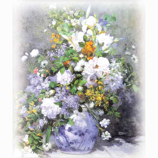 名画額縁/フレームセット 【F6号】 ルノワール 「花瓶の花」 460×552×55mm 壁掛けひも付き 金フレームの通販は