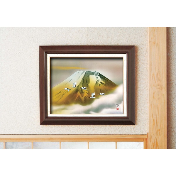 日本画額 木製フレームセット オンタケF6号 伊藤渓山 「金富士」 433×525×50mm 化粧箱入り 額縁 額 フレームの通販は 8,004円
