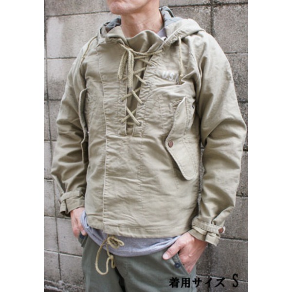 アメリカ 海軍 ウェット ウェザー パーカー ジャケット Sサイズ カーキ 綿100％ 撥水 米軍 レプリカ ミリタリーウェア 軍モノの通販は 6,844円