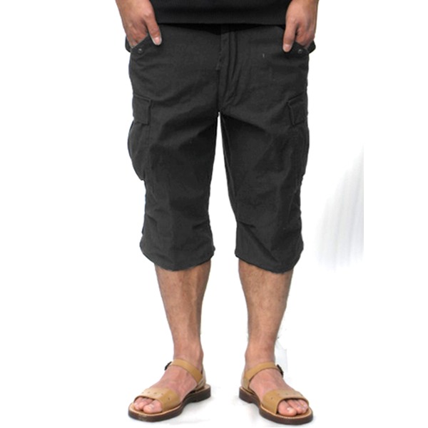 USタイプ M-65 フィールド 7分丈 パンツ メンズ XLサイズ ブラック レプリカ 米軍 US軍 ミリタリーパンツ 軍モノ