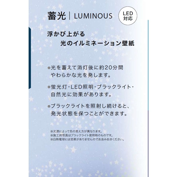 光る壁紙 蓄光 のり無し 壁紙 サンゲツ FE74435 93cm巾 15m巻 日本製 ウォールペーパー インテリア雑貨 リフォームの通販は