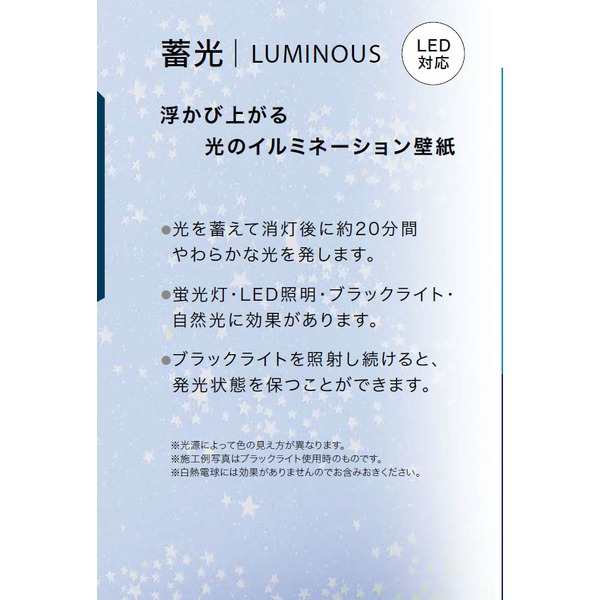 光る壁紙(蓄光) のり無し壁紙 サンゲツ FE74435 93cm巾 45m巻の通販は