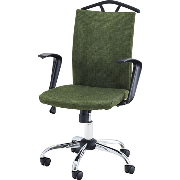 オフィスチェア デスクチェア 幅57cm グリーン 肘付き キャスター 高さ調節 スチール 組立品 リビング 在宅ワーク テレワークの通販は 10,212円