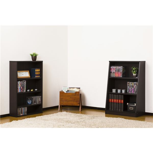 大容量 ホームシェルフ 60cm ダークブラウン ラック シェルフ 本棚 本