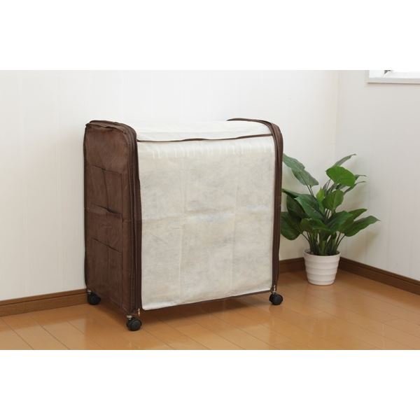 ハンガーラック 衣類収納 約幅66cm ダークブラウン カバー付き キャスター付 スチール スラックスハンガー 組立品 クローゼット 7,293円