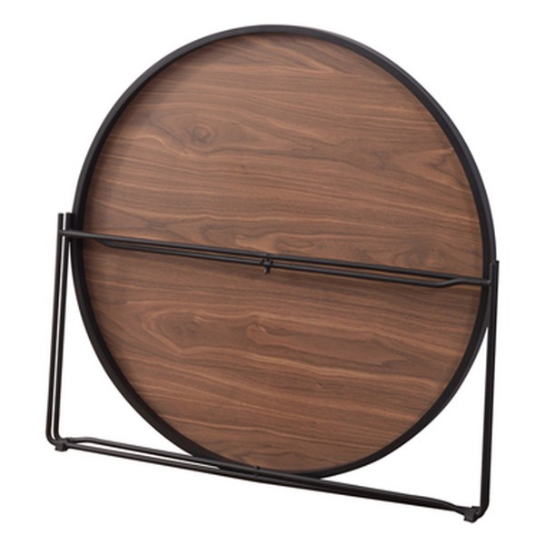 ラウンドトレーテーブル（小） サイドテーブル ミニテーブル 約幅73cm L ブラウン 木目天板 円形