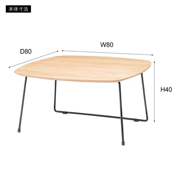 ローテーブル リビングテーブル 約幅80×奥行80×高さ40cm ブラック スチール 組立品 リビング ダイニング インテリア家具の通販は