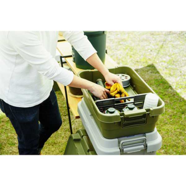 収納ボックス 収納ケース 幅60cm 50L LOW TYPE 浅型 カーキ S蓋