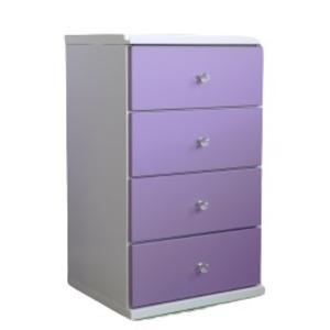 チェスト タンス 幅43.5cm 4段 パープル スライドレール付き コンパクト 日本製 ベッドルーム 寝室 リビング 完成品の通販は