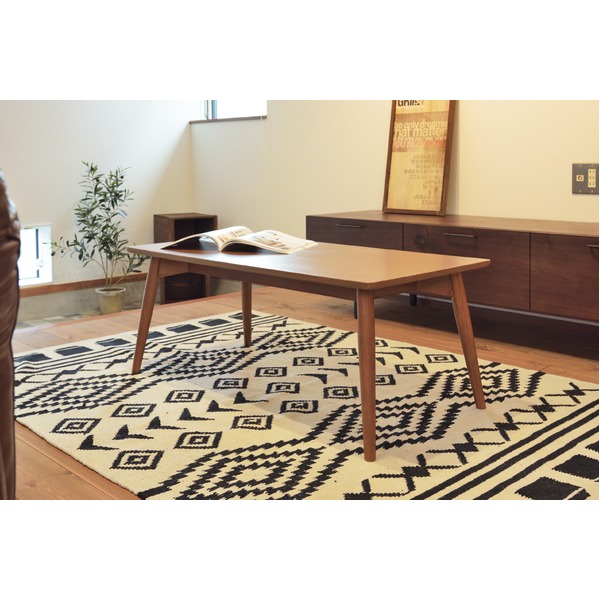 和モダン ローテーブル 格子デザイン オーク リビングテーブル K087 幅75cm 正方形 センターテーブル ラグナー メラミン 天然木 木製