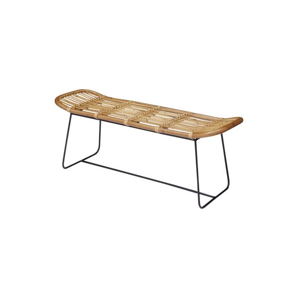 ベンチ ダイニングベンチ 幅121cm ラタン 籐 アイアン リビング ダイニング インテリア家具 店舗 備品 什器の通販は