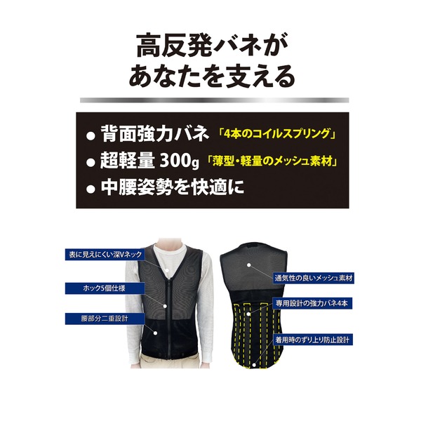 SIGNET シグネット 背中・腰向け 作業用背面サポートベスト ササエラス LLサイズ 49179の通販は