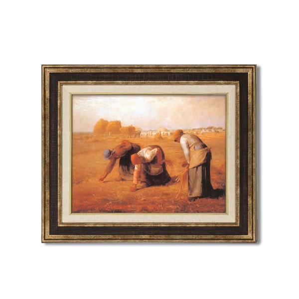 額装品 〕 世界の名画 ダークブラウンアンティーク額 F6 ミレー「落穂